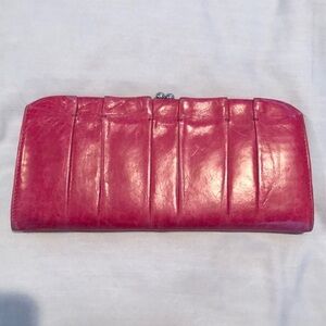Hobo Kisslock Red Leather Clutch